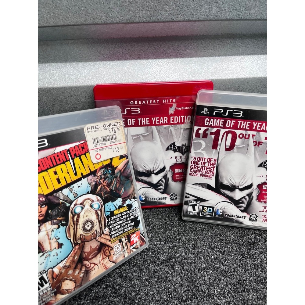 Borderlands 2, Batman Arkham City PS3 Games Lot